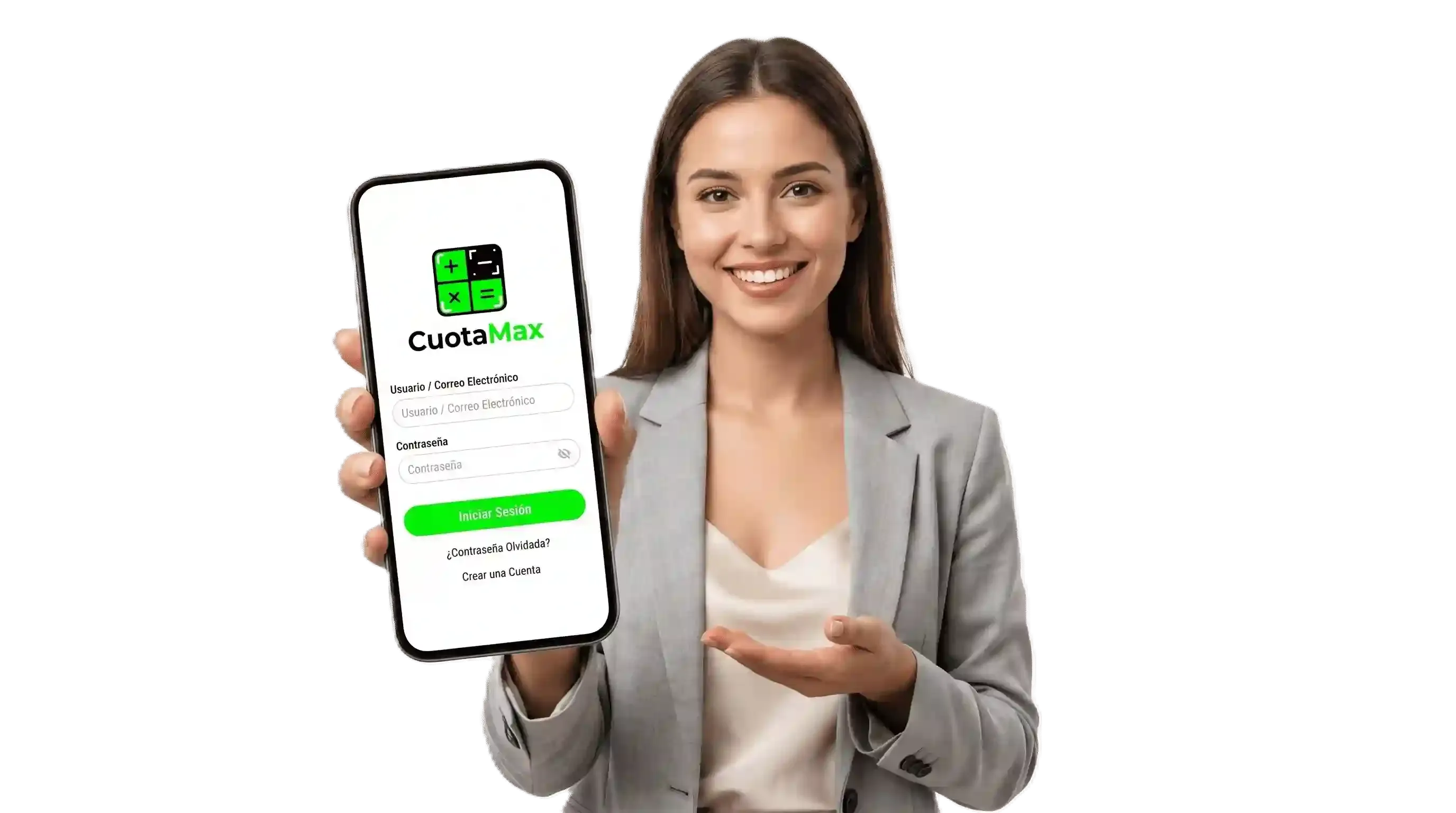CuotaMax App mostrando el panel de cobranza en móvil